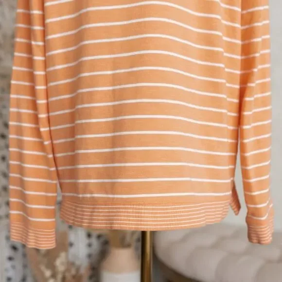 Women’s Talbots Orange and White Long Sleeve Top size L - Picture 8 of 12